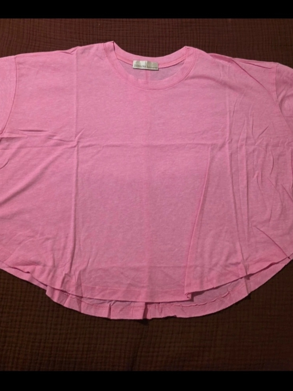 Zenana Pink Relaxed Crewneck Tee